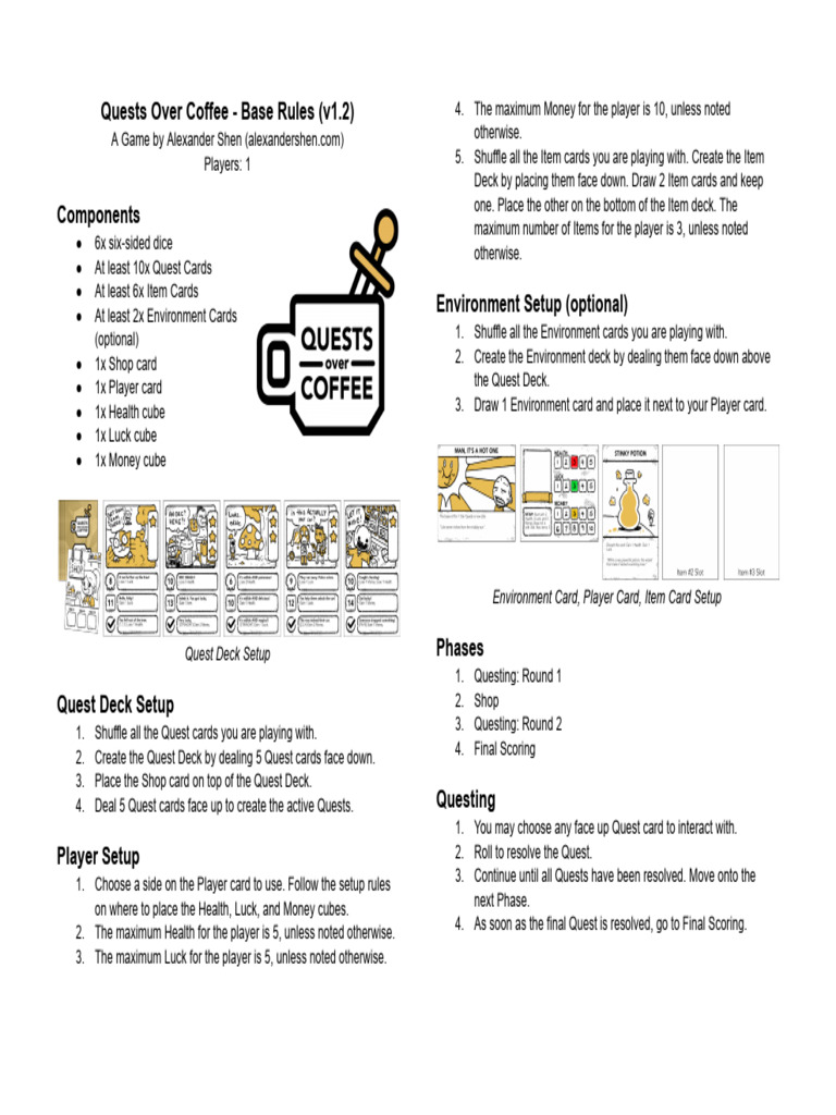 Quests Over Coffee Rules v1.2 PDF