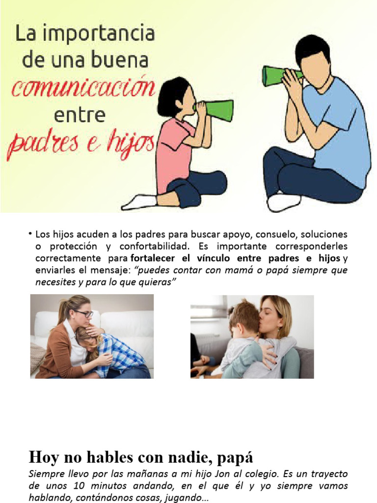 La Importancia de Una Buena Comunicacion Entre Padres e Hijos | PDF ...