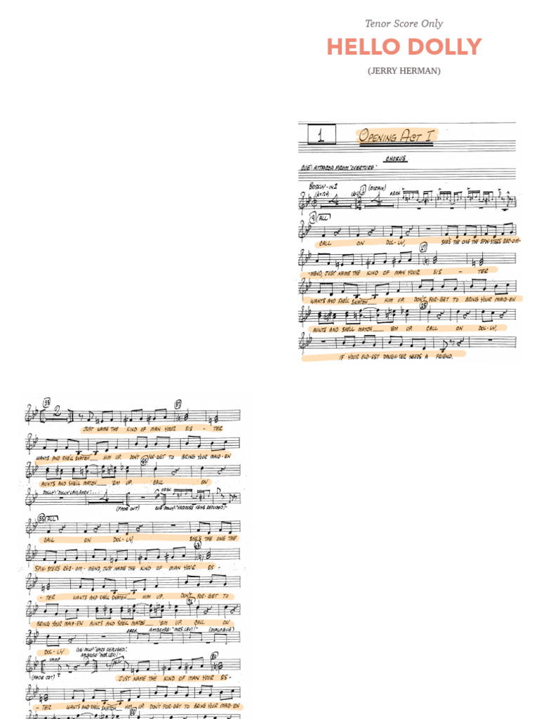 Tenor Score for Hello Dolly | PDF