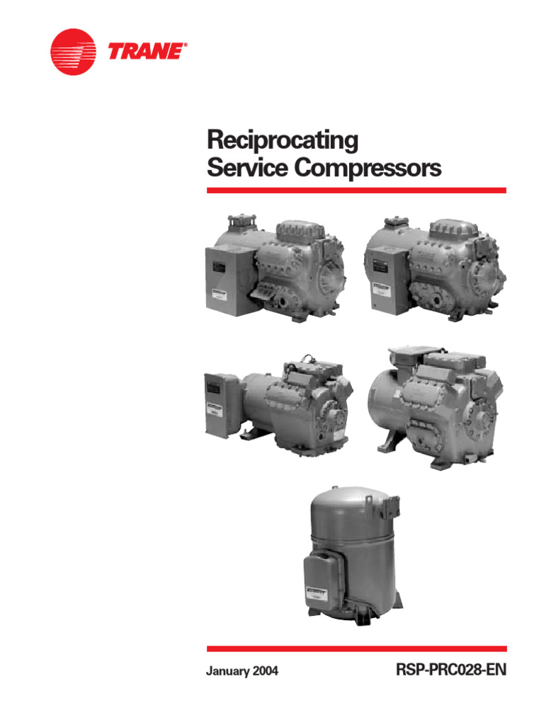 Trane Reciprocating Service Compressors SP PRC028 en | PDF | Valve | Pump