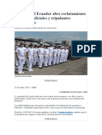Armada Del Ecuador Abre Reclutamiento 2024 para Oficiales y Tripulantes Especialistas
