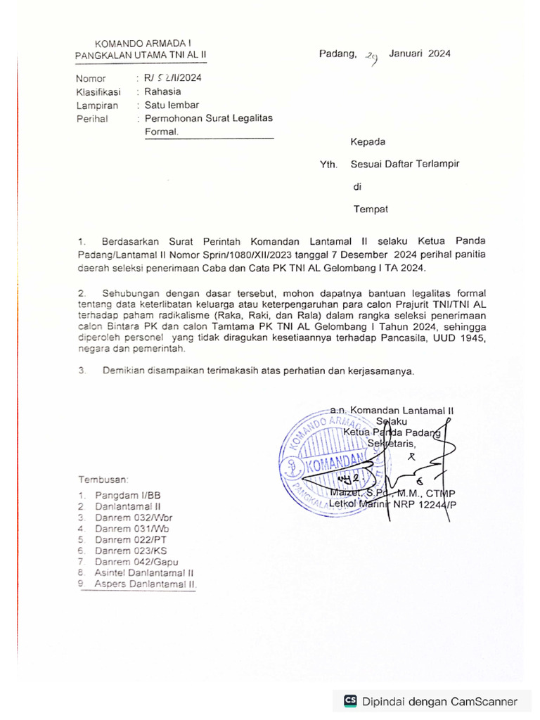 Surat SKBD | PDF