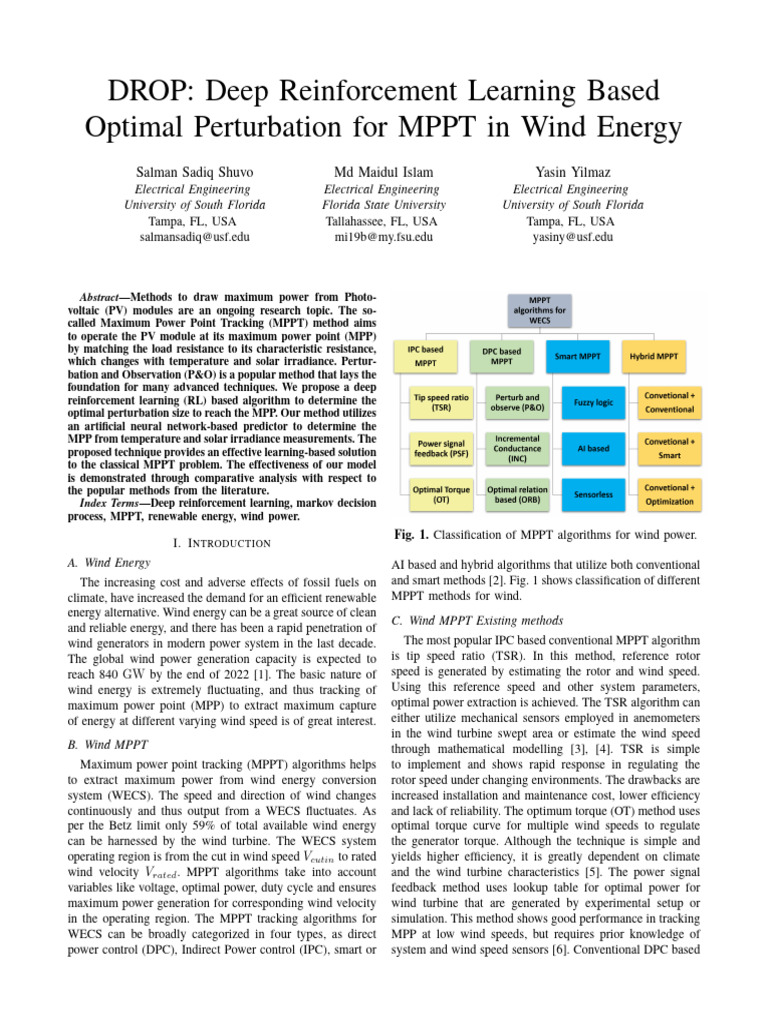 Deep RL for Wind MPPT Optimization | PDF | Wind Power | Wind Turbine