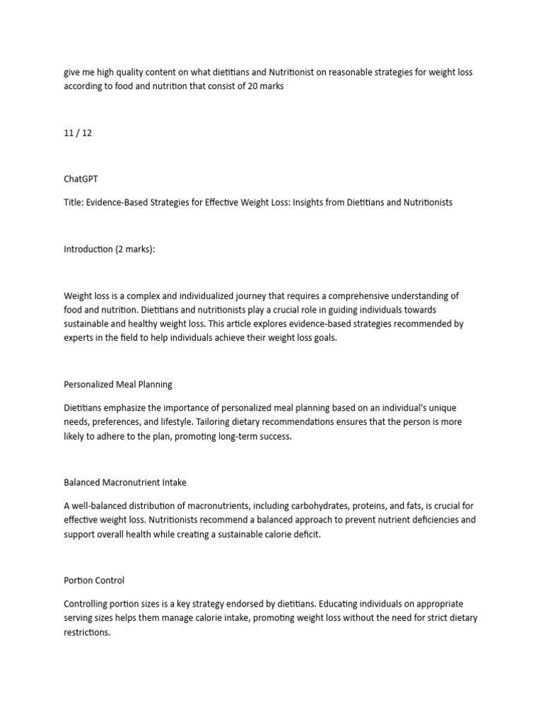 Food Weight Loss Strategies PDF Weight Loss Nutrients(00)