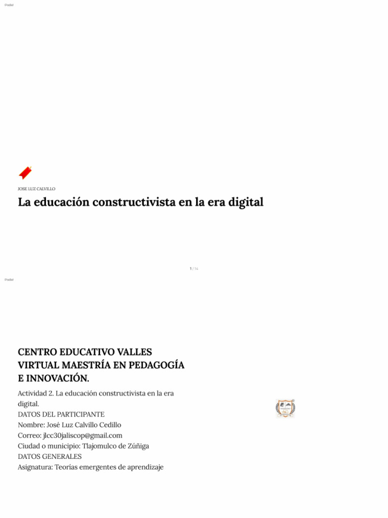 La Educación Constructivista en La Era Digital. | PDF