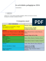 Programación de Actividades Pedagógicas 2024.: Cronograma Anual