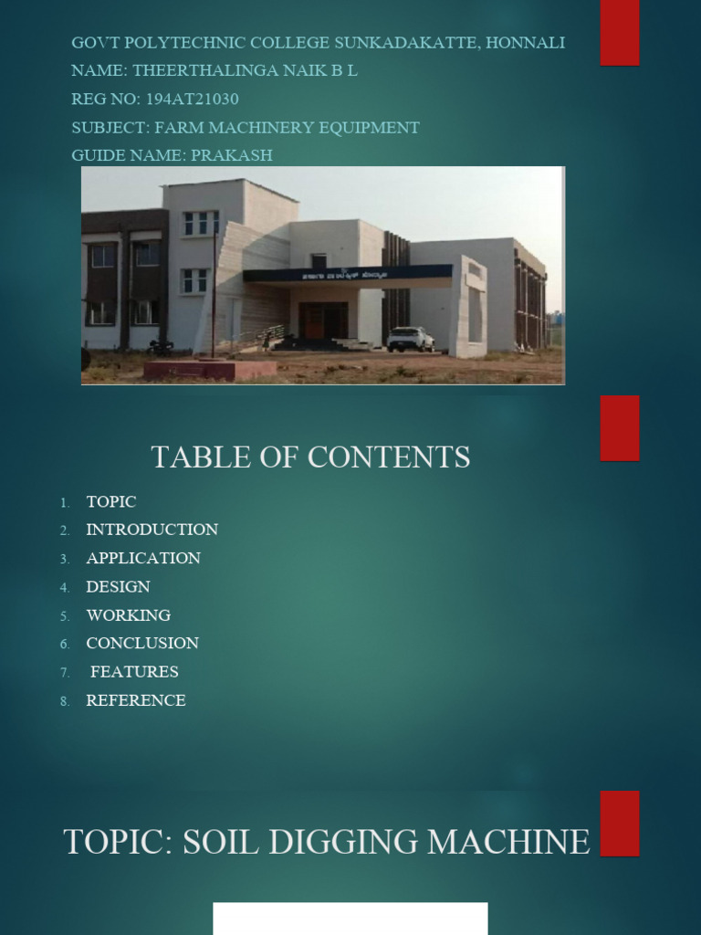 Soil Digging Machine Overview | PDF | Business