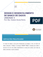 Design e Desenvolvimento de Banco de Dados - Unidade V - SQL