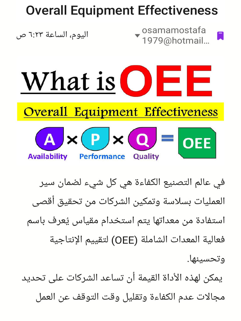 Overall Equipment Effectiveness | PDF