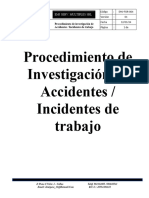 Procedimiento de Investigacion de Accidentes - Incidentes de Trabajo