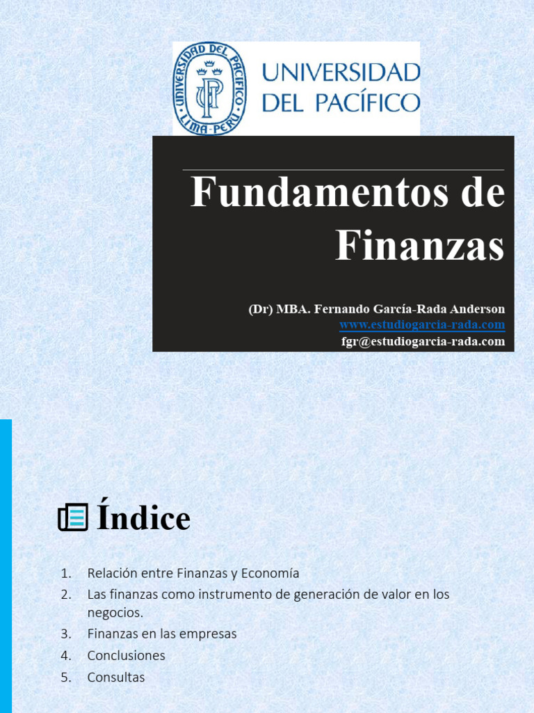 Fundamentos de Finanzas y Negocios | PDF | Negocios