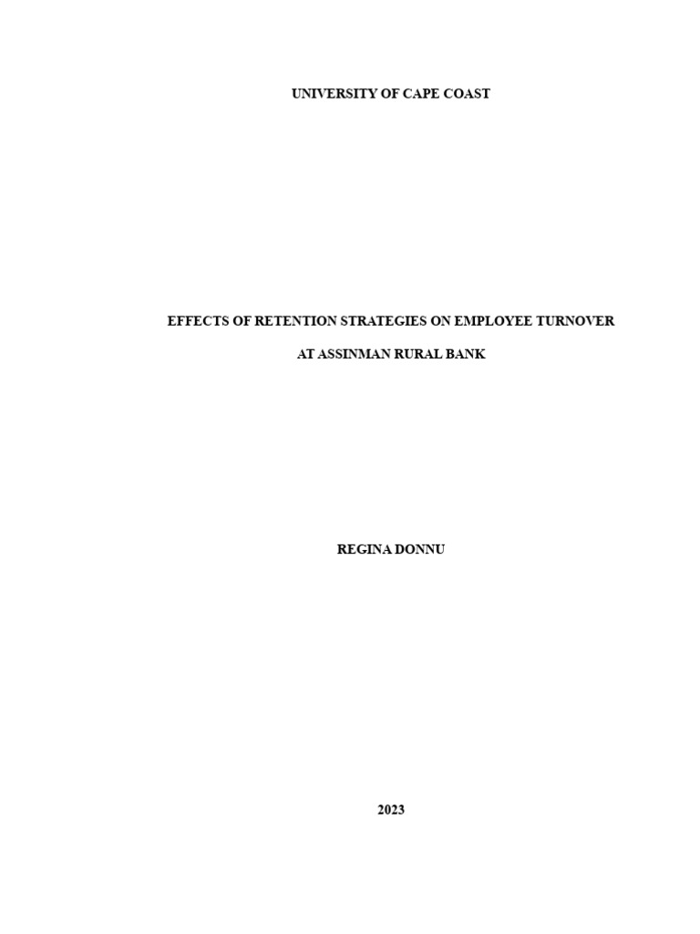 Final Work Retention Strategies PDF Employee Retention Employment