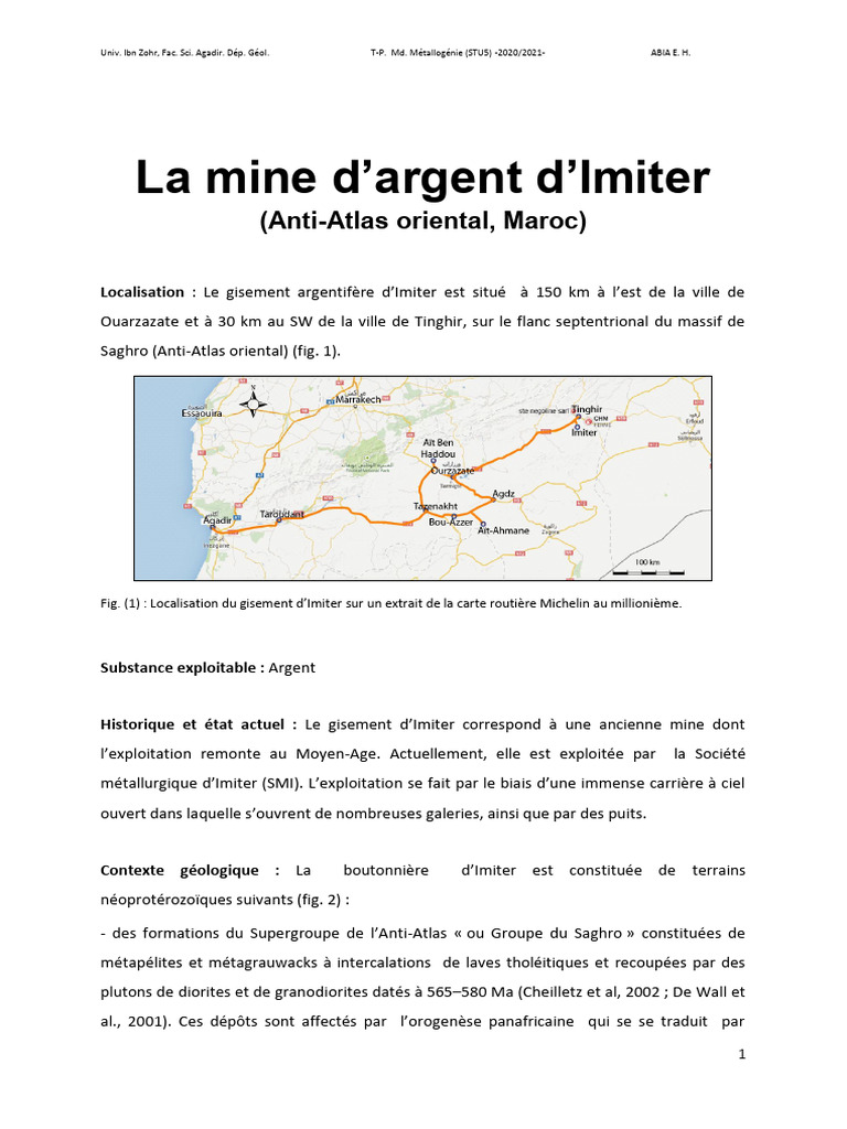 Gisement d'Argent d'Imiter au Maroc | PDF | Faille (Géologie ...