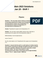 JEE Main 2023 Solutions Jan 25 Shift 1