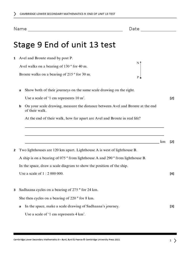 End of Unit 13 Test: Math 9 | PDF | Shape | Area