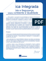 Politica Integrada Saude Seguranca Meioambiente Qualidade