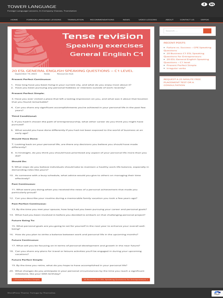 C1 ESL Speaking Questions for Entrepreneurs | PDF | Entrepreneurship ...
