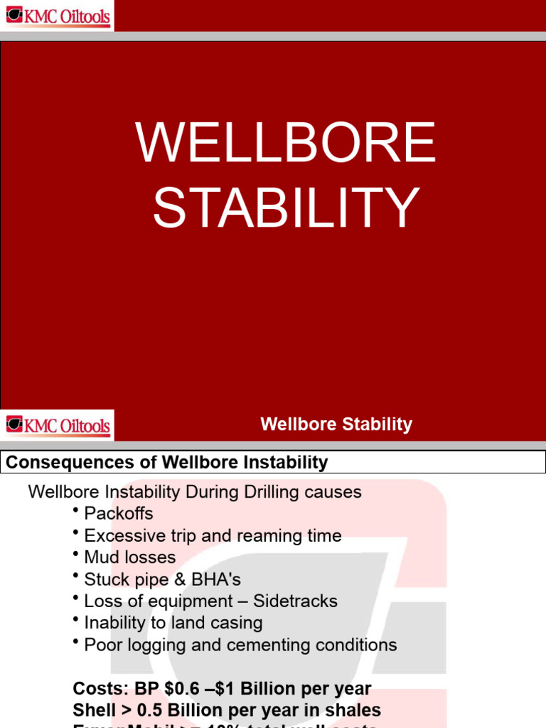 Wellbore Stability Pdf Borehole Pressure