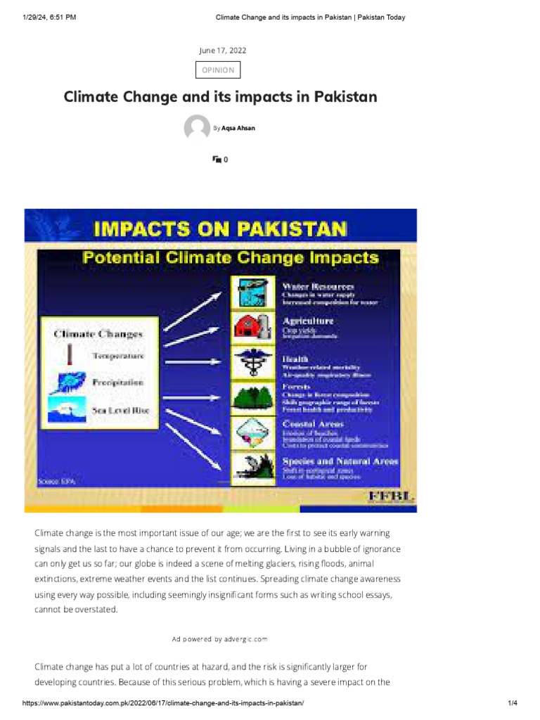 Climate Change And Its Impacts In Im Pdf Climate Change Climate