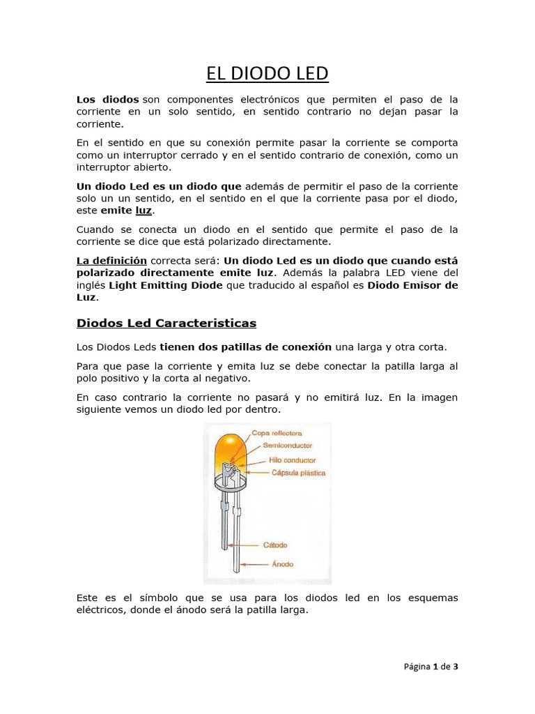 El Diodo Led | PDF | Diodo emisor de luz | Diodo