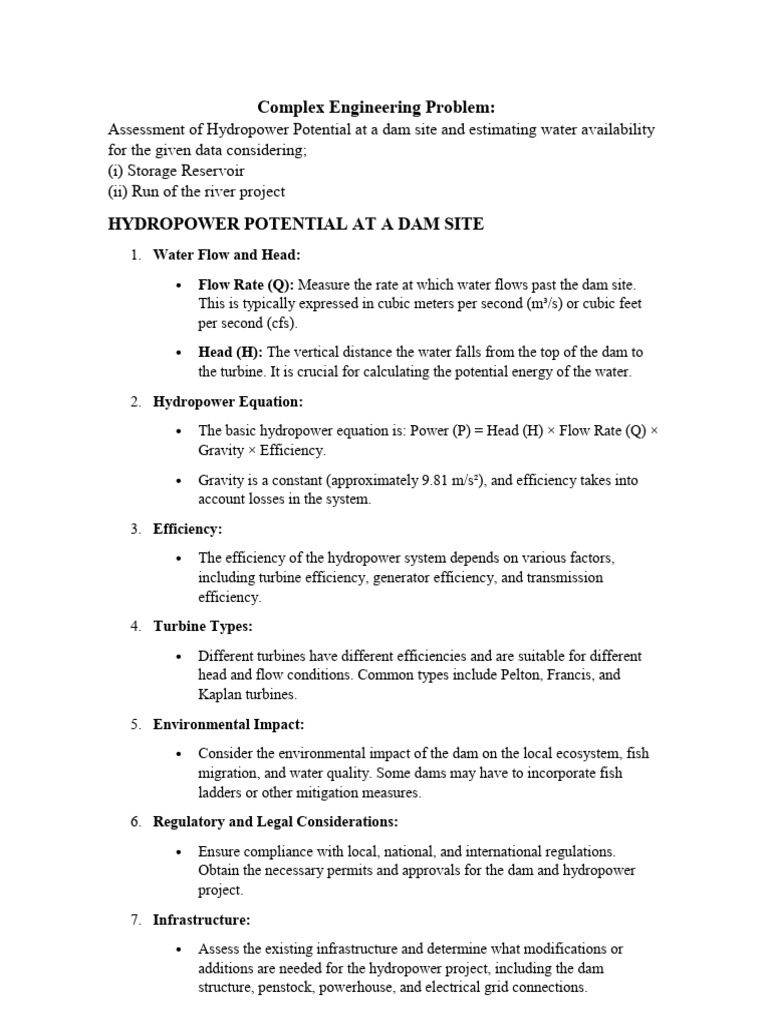 Hydropower Potential Assessment Guide | PDF | Water Resources | Reservoir