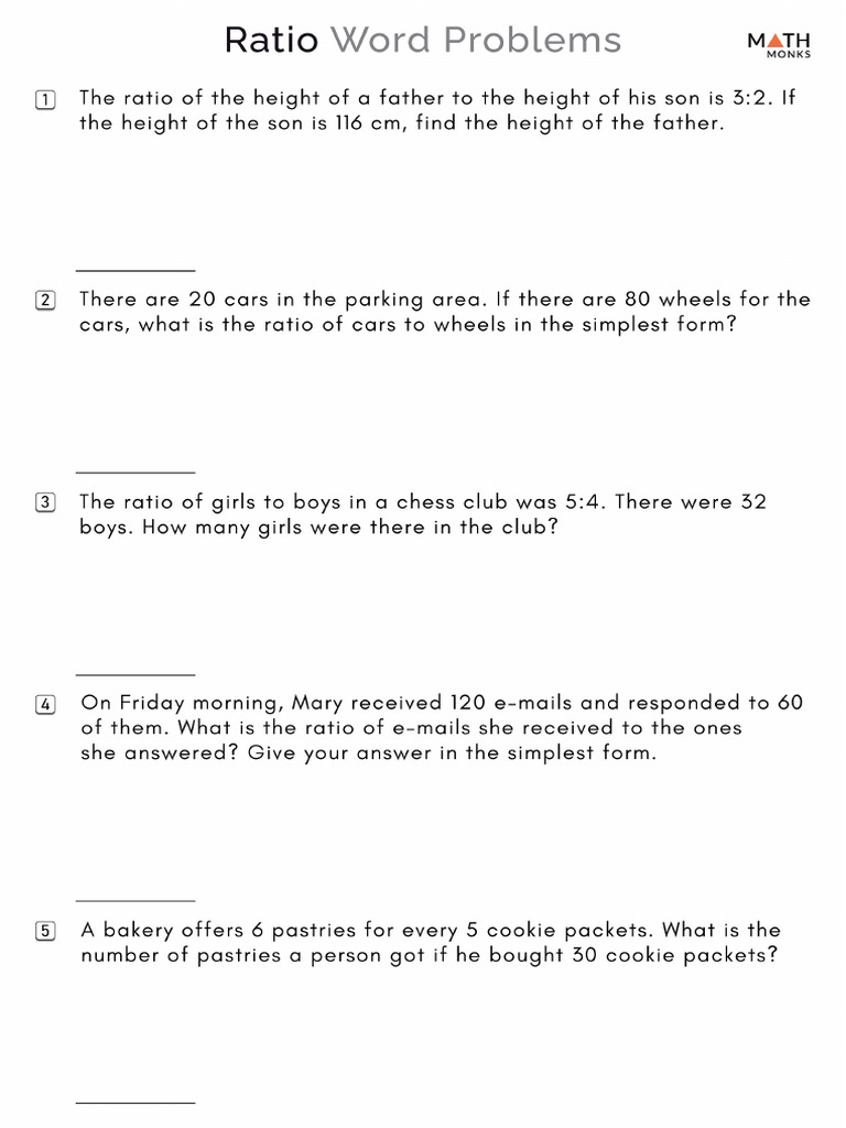 Problems On Ratio and Other Maths | PDF