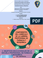 Componentes Del Currículo de La Carrera Profesional de Farmacia y Bioquímica