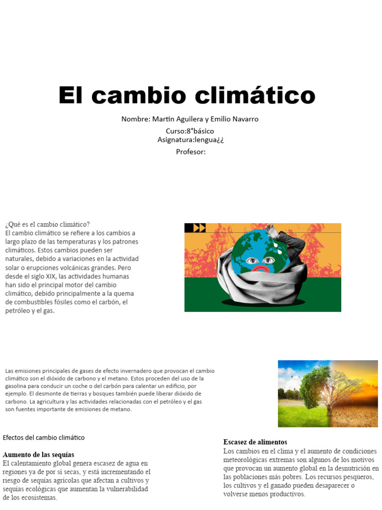 Impacto y causas del cambio climático | PDF | Gases de efecto ...