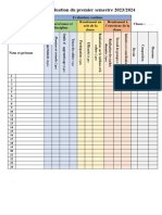 Carnet D'évaluation Du Premier Semestre 2023-2024