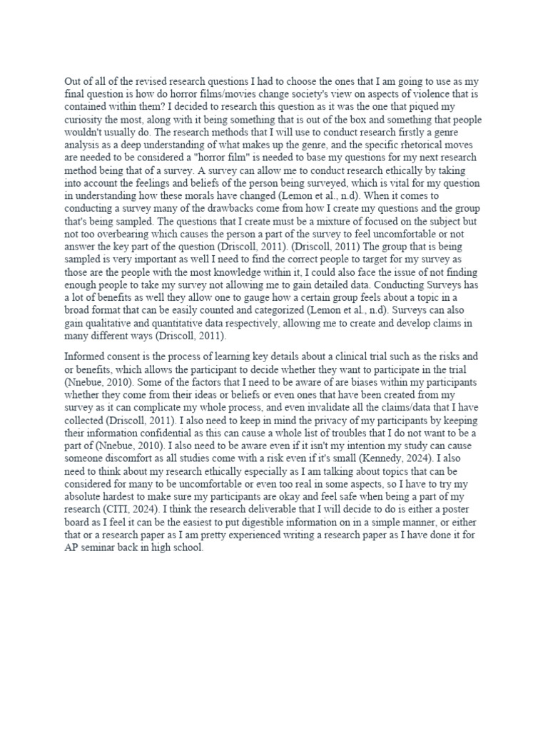 Rearch Question | PDF | Cognition | Psychological Concepts