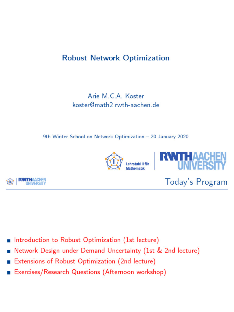 Robust Network Optimization Strategies | PDF | Mathematical ...