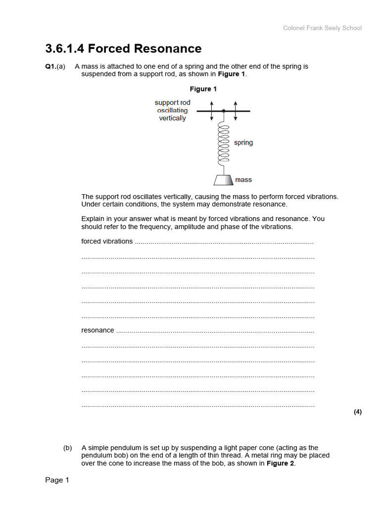 Understanding Forced Vibration and Resonance | PDF | Oscillation ...