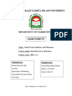 Assignment On Small Scale Industry and Business