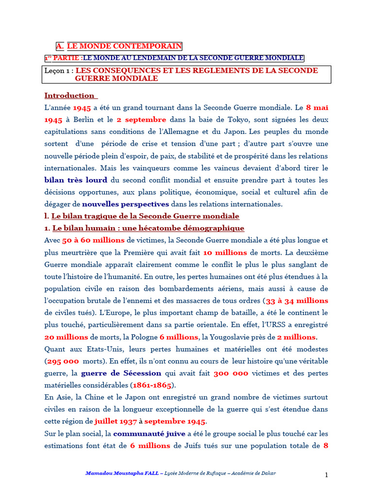 Conséquences de la Seconde Guerre mondiale | PDF