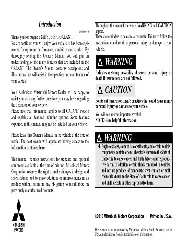 1999 MITSUBISHI GALANT OWNERS MANUAL PDF intelligence overview