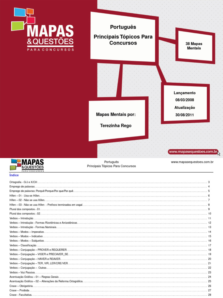Mapas Mentais para Concursos de Português | PDF | Morfologia ...