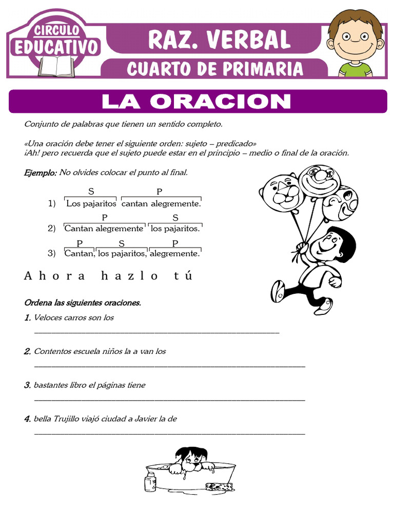 Oraciones para niños de primaria | PDF