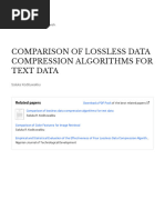 Comparison of Lossless Data Compression Algorithms