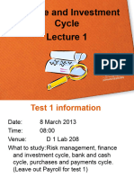 Finance and Investment Cycle Slides 2013