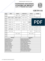 HORARIO DEL GRUPO 411 ENP 9 - Pedro de Alba