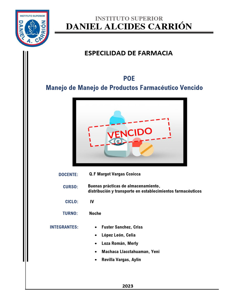 Poe de Productos Vencidos Botica Salud | PDF | Farmacia | Farmacéutico