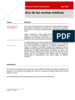Régimen Jurídico de Las Recetas Médicas: - Asesoría Técnica Parlamentaria Julio 2020