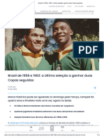 Brasil de 1958 e 1962 - A Última Seleção A Ganhar Duas Copas Seguidas