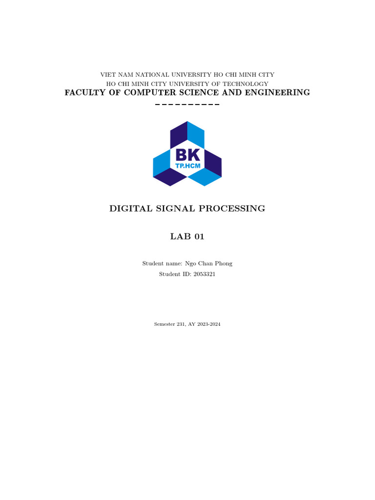 DSP Lab 01: Signal Analysis and Plotting | PDF | Digital Signal ...