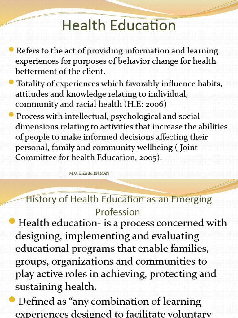 Principles Of Health Education And Learning Pdf Classical