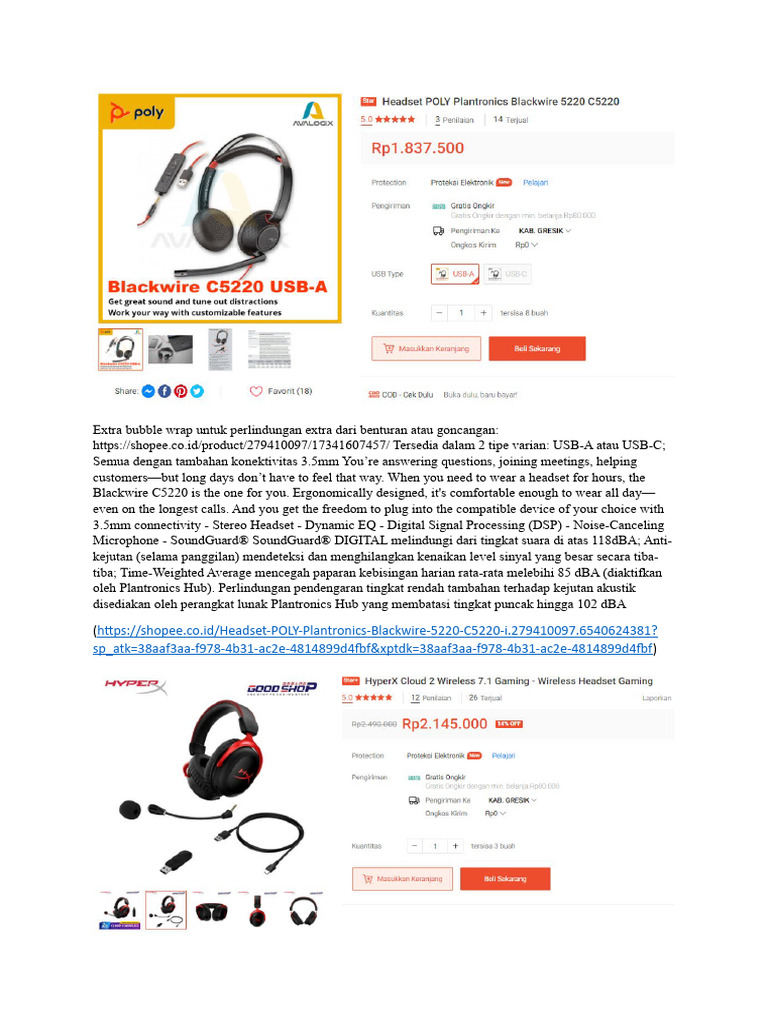 Headset PLP | PDF | Headphones | Microphone