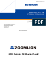 Zoomlion RT75 Rough Terrain Truck Crane Operator's Manual PDF