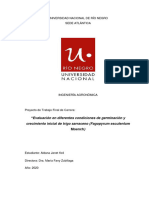 Evaluación en Diferentes Condiciones de Germinación y Crecimiento Inicial de Trigo Sarraceno