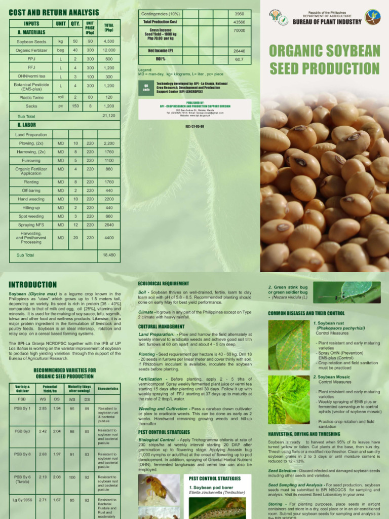 Organic Soybean Seed Production | PDF