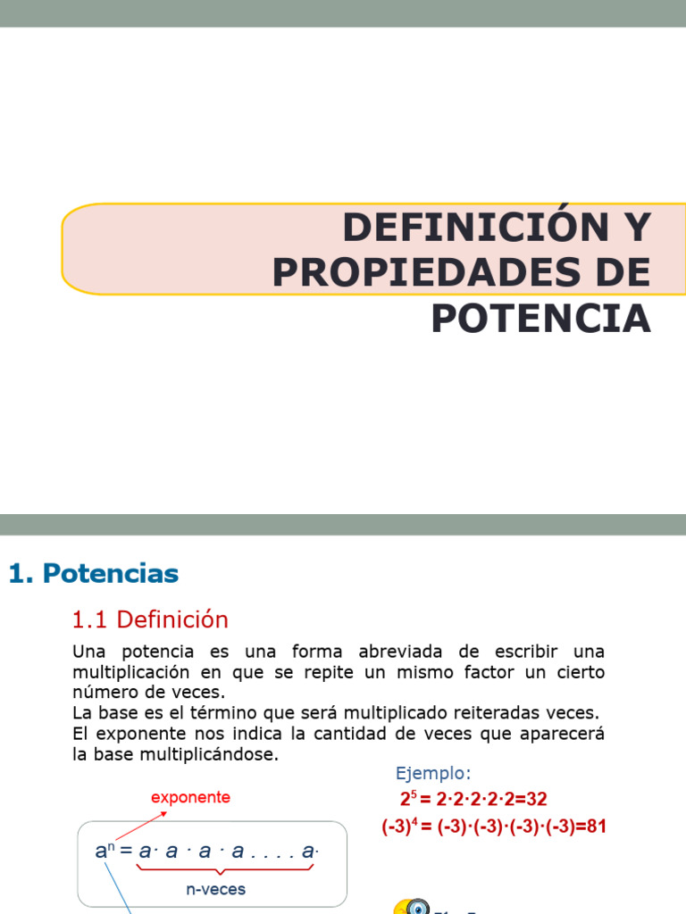 Potencias Ejercicios Primero Bgu Pdf Exponenciación Multiplicación
